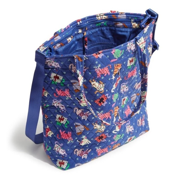 NWT, Vera Bradley, Large North South Tote, Catnip Christmas, Cotton, Large - Picture 2 of 4